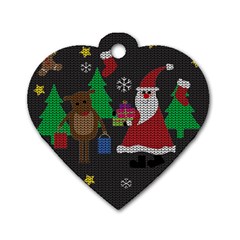 Ugly Christmas Sweater Dog Tag Heart (One Side)