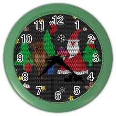 Ugly Christmas Sweater Color Wall Clocks