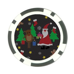 Ugly Christmas Sweater Poker Chip Card Guard by Valentinaart