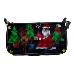 Ugly Christmas Sweater Shoulder Clutch Bags by Valentinaart