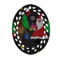 Ugly Christmas Sweater Ornament (oval Filigree) by Valentinaart