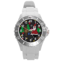 Ugly Christmas Sweater Round Plastic Sport Watch (L)