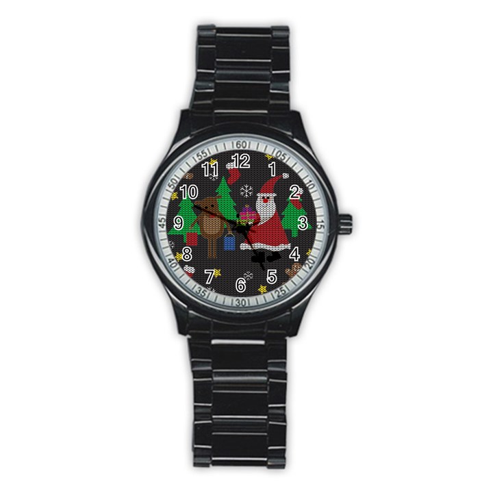 Ugly Christmas Sweater Stainless Steel Round Watch