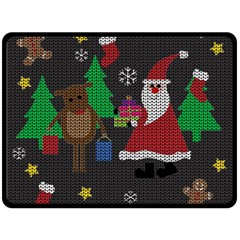 Ugly Christmas Sweater Double Sided Fleece Blanket (Large) 