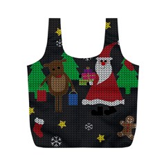 Ugly Christmas Sweater Full Print Recycle Bags (m)  by Valentinaart