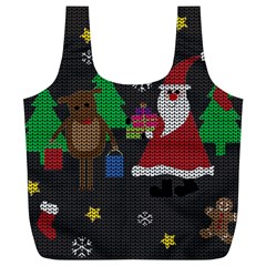 Ugly Christmas Sweater Full Print Recycle Bags (l)  by Valentinaart