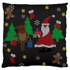 Ugly Christmas Sweater Large Flano Cushion Case (Two Sides)