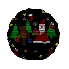 Ugly Christmas Sweater Standard 15  Premium Flano Round Cushions by Valentinaart