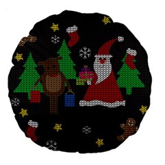 Ugly Christmas Sweater Large 18  Premium Flano Round Cushions