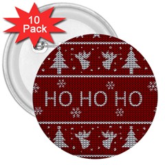 Ugly Christmas Sweater 3  Buttons (10 Pack)  by Valentinaart