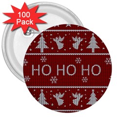 Ugly Christmas Sweater 3  Buttons (100 Pack)  by Valentinaart