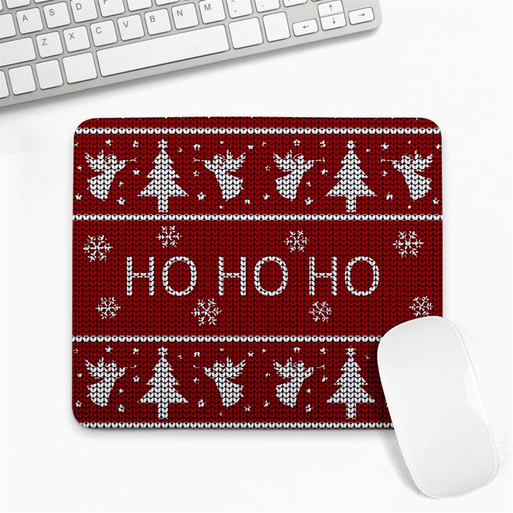 Ugly Christmas Sweater Large Mousepads