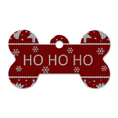 Ugly Christmas Sweater Dog Tag Bone (one Side) by Valentinaart