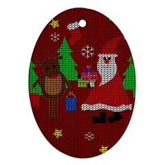 Ugly Christmas Sweater Oval Ornament (two Sides) by Valentinaart