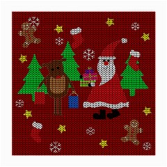 Ugly Christmas Sweater Medium Glasses Cloth (2-side) by Valentinaart