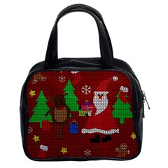 Ugly Christmas Sweater Classic Handbags (2 Sides) by Valentinaart