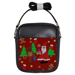 Ugly Christmas Sweater Girls Sling Bags by Valentinaart