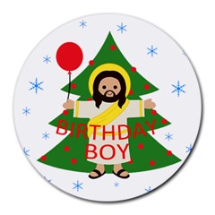 Jesus - Christmas Round Mousepads by Valentinaart