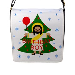 Jesus - Christmas Flap Messenger Bag (l)  by Valentinaart