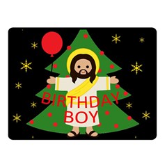 Jesus - Christmas Double Sided Fleece Blanket (small)  by Valentinaart