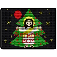 Jesus - Christmas Fleece Blanket (large)  by Valentinaart