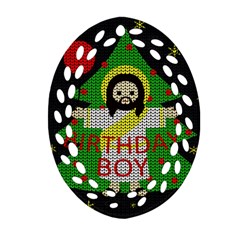 Jesus - Christmas Oval Filigree Ornament (two Sides) by Valentinaart