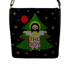 Jesus - Christmas Flap Messenger Bag (l)  by Valentinaart