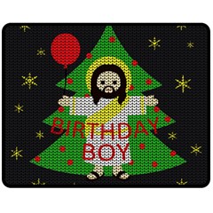 Jesus - Christmas Double Sided Fleece Blanket (medium)  by Valentinaart