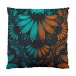 Beautiful Teal and Orange Paisley Fractal Feathers Standard Cushion Case (One Side) Front