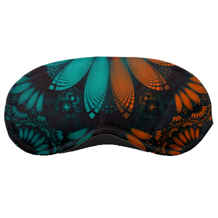 Beautiful Teal and Orange Paisley Fractal Feathers Sleeping Masks