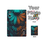 Beautiful Teal and Orange Paisley Fractal Feathers Playing Cards 54 (Mini)  Front - Spade8