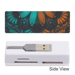 Beautiful Teal And Orange Paisley Fractal Feathers Memory Card Reader (stick)  by jayaprime