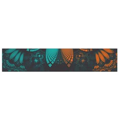 Beautiful Teal And Orange Paisley Fractal Feathers Small Flano Scarf by jayaprime