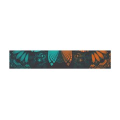 Beautiful Teal And Orange Paisley Fractal Feathers Flano Scarf (mini) by jayaprime