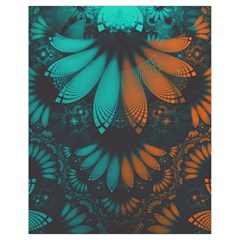 Beautiful Teal And Orange Paisley Fractal Feathers Drawstring Bag (small) by jayaprime