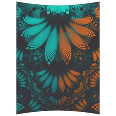 Beautiful Teal And Orange Paisley Fractal Feathers Back Support Cushion by jayaprime