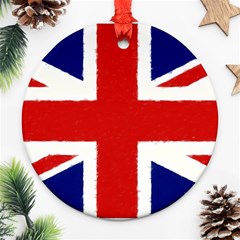 Union Jack Pencil Art Ornament (round) by picsaspassion