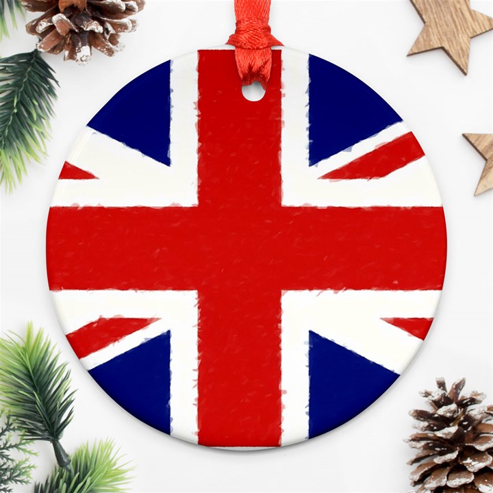 Union Jack Pencil Art Ornament (Round)