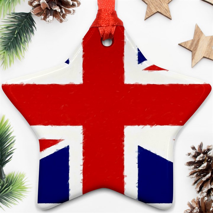 Union Jack Pencil Art Ornament (Star)