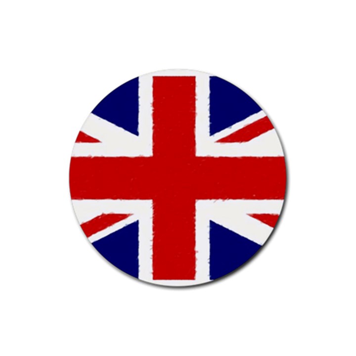 Union Jack Pencil Art Rubber Coaster (Round) 