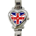 Union Jack Pencil Art Heart Italian Charm Watch Front