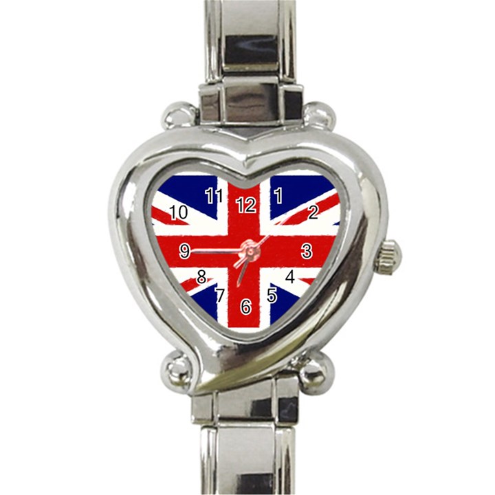 Union Jack Pencil Art Heart Italian Charm Watch