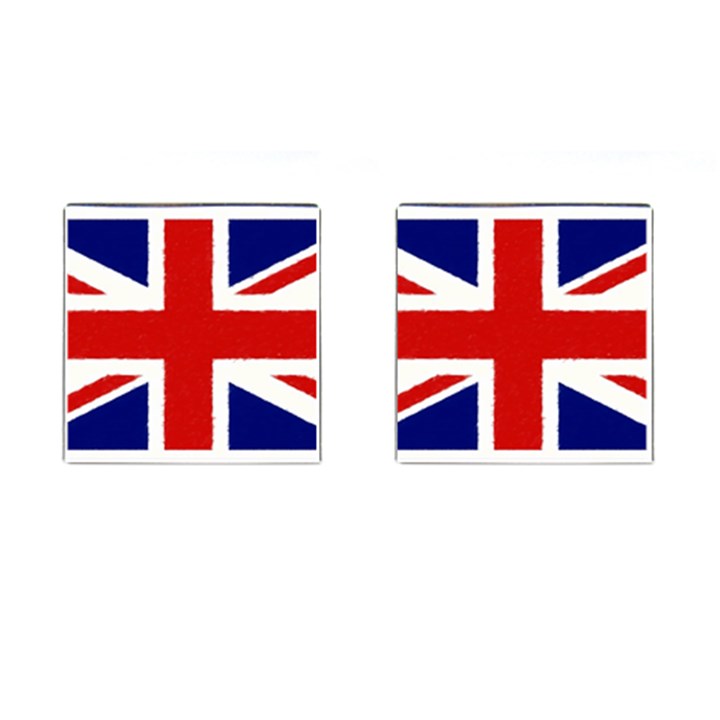 Union Jack Pencil Art Cufflinks (Square)