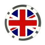 Union Jack Pencil Art Poker Chip Card Guard Back