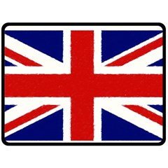 Union Jack Pencil Art Fleece Blanket (large)  by picsaspassion