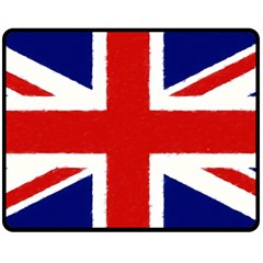 Union Jack Pencil Art Fleece Blanket (medium)  by picsaspassion