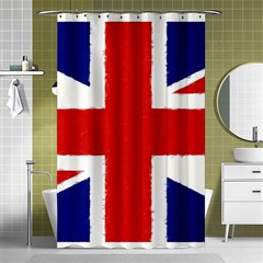 Union Jack Pencil Art Shower Curtain 48  X 72  (small)  by picsaspassion