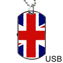 Union Jack Pencil Art Dog Tag Usb Flash (one Side) by picsaspassion