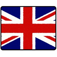 Union Jack Pencil Art Double Sided Fleece Blanket (medium)  by picsaspassion