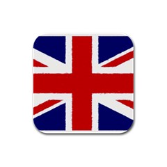 Union Jack Watercolor Drawing Art Rubber Square Coaster (4 Pack)  by picsaspassion